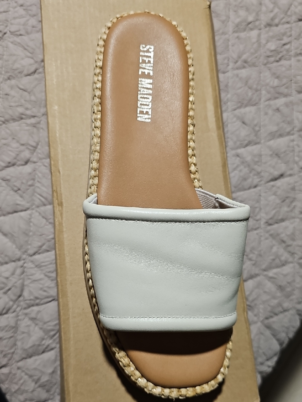 Steve Madden White Padded Slide Sandal